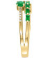 EFFY® Emerald (3/4 ct. t.w.) & Diamond (1/10 ct. t.w.) Stack Look Double Row Ring in 14k Gold