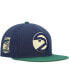 Men's Navy, Green Atlanta Hawks 25 Seasons Hardwood Classics Grassland Fitted Hat Navy, Green, 6 7/8 - фото #2