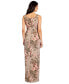 Women's Metallic Floral-Print Column Gown