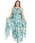 Plus Size Floral-Print Halter Maxi Dress