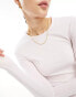 Weekday slim fit long sleeve t-shirt in light pink