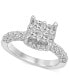 ფოტო #1 პროდუქტის Diamond Princess Quad Cluster Engagement Ring (1-5/8 ct. t.w.) in 14k White Gold