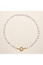 ფოტო #1 პროდუქტის 18K Gold Plated Freshwater Pearls with Purple Glass Beads - Taro Necklace 17" For Women