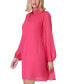 ფოტო #3 პროდუქტის Petite Long-Sleeve Pleated Neck-Tie Dress