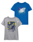 Фото #2 товара Kid 2-Pack Shark & Fish Graphic Tees XS