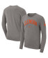 Футболка длинный рукав Nike для мужчин Heather Gray Clemson Tigers Arch 2-Hit Серый, XL - фото #1