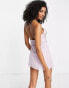 ASOS DESIGN strappy mini dress with butterfly embroidery in lilac