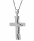 ფოტო #2 პროდუქტის Men's The Lord's Prayer Distressed Tablet Cross Pendant Necklace