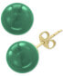 ფოტო #3 პროდუქტის EFFY® Dyed Green Jade (10mm) Stud Earrings in 14k Gold