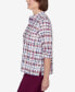 ფოტო #5 პროდუქტის Classic Plaid Cuffed Sleeve Button Down Top