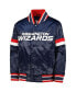 ფოტო #2 პროდუქტის Big Boys Navy Washington Wizards Home Game Varsity Satin Full-Snap Jacket