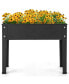 Фото #9 товара 24" Raised Garden Bed with Legs Metal Elevated Planter Box Drainage Hole Backyard