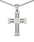 ფოტო #1 პროდუქტის Men's Crystal Cross 24" Pendant Necklace in Stainless Steel