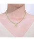 Фото #3 товара 14k Gold Plated with Cubic Zirconia Heart Medallion Pendant Curb chain Adjustable Necklace