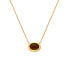 Фото #1 товара Elegant Gold Plated Necklace with Tiger Eye and Diamond Gemstones DN201