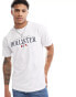 Фото #3 товара Hollister coastal tech embroidered logo relaxed fit t-shirt in white