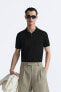 Cotton and silk knit polo shirt