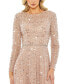 ფოტო #5 პროდუქტის Women's Disc Embellished Sequin Gown with Feather Detail