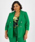 Фото #1 товара Plus Size Faux Double-Breasted Ruched-Sleeve Blazer, Created for Macy's
