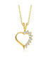 ფოტო #1 პროდუქტის Cubic Zirconia Sterling Silver Gold Plated Heart Shape Pendant