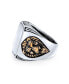 ფოტო #2 პროდუქტის Big Statement Masculine King Of Jungle Rectangle Signet Accent Lion Ring For Men Solid Oxidized .925 Sterling Silver