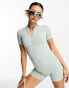 Фото #1 товара Sixth June short sleeve unitard in sage