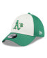 ფოტო #1 პროდუქტის Men's White, Green Oakland Athletics 2024 St. Patrick's Day 39THIRTY Flex Fit Hat