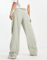 Фото #3 товара Pull&Bear fold over waistband tailored trousers in sage