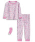 Baby and Toddler Girl Snug Fit 3-Piece Pajama Set Розовый, 4T - фото #1