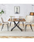 Modern Multifunctional Lifting Table with 4 Faux Leather Dining Chairs