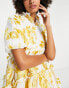 Dream Sister Jane oversized jacquard smock dress in golden yellow floral