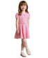 Toddler and Little Girls Belted Gingham Linen Dress