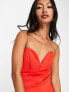 Фото #5 товара River Island bandeau scuba playsuit in red