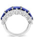 ფოტო #3 პროდუქტის Lab-Grown Blue Sapphire (4-5/8 ct. t.w.) & Lab-Grown White Sapphire (2-1/10 ct. t.w.) Three Row Ring in Sterling Silver
