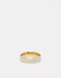 Фото #1 товара ASOS DESIGN waterproof stainless steel band ring in silver and gold tone