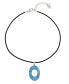 ფოტო #1 პროდუქტის Semi-Precious Turquoise Pendant Leather Necklace