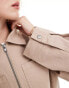 Фото #2 товара ASOS DESIGN cropped twill jacket in dusty pink