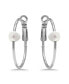 Фото #4 товара Серьги Macy's White Cultured Pearl Hoop