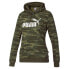 Фото #1 товара Puma Ess+ Logo Camo Pullover Hoodie Womens Green Coats Jackets Outerwear 845899-