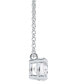 Diamond Solitaire Pendant Necklace (5/8 ct. t.w.) in 14k White Gold, 16" + 2" extender