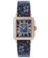 Women's Padova Swiss Quartz Floral Blue Leather Watch 30mm