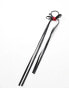 DesignB London hair tie with black ribbon and red rose