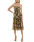 Juniors' Smocked-Waist Tiered Floral-Print Dress olive floral, XL - фото #3