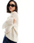 Фото #1 товара Mango oversized open weave jumper in white