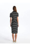 LCW Vision Gömlek Yaka Çizgili Kısa Kollu Kadın Elbise elbise
