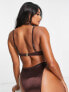 Фото #2 товара South Beach caged underwire bikini top in high shine brown