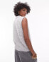 Topshop knitted crew boucle vest in light grey