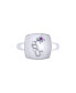ფოტო #3 პროდუქტის Aquarius Water Bearer Sterling Silver Amethyst Gemstone Diamond Signet Ring