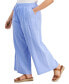 Plus Size Gauze Wide-Leg Pull-On Pants, Created for Macy's