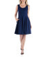 Фото #1 товара Women's Sleeveless Pleated Skater Dress with Pockets